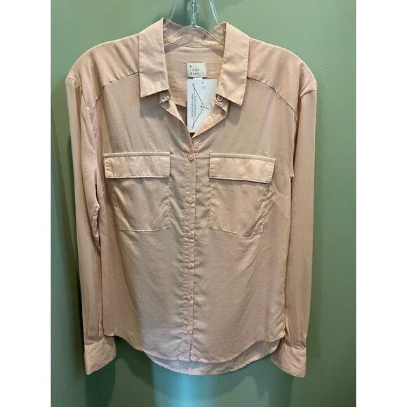 A New Day NWT Mauve button down blouse. size XS