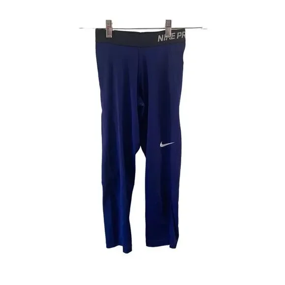 NIKE PRO Women’s Dri-Fit Cool Capri Blue Leggings / Size: XS