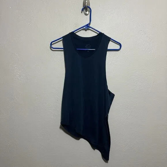 Nike Womens Side Tie Tank Top Navy Blue Sz XS Athletic Yoga Running