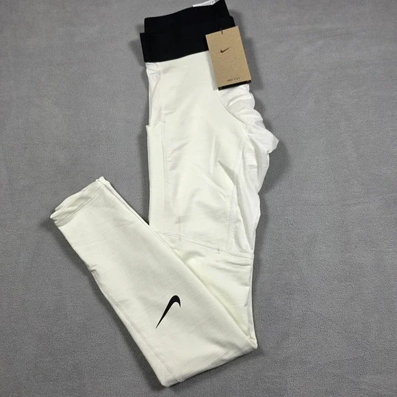 Nike leggings Mens Small White Skinny Mid Rise Nike Pro Stretch Solid