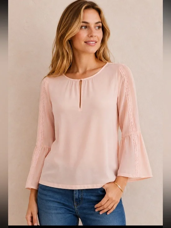 J.Crew 100% Silk Sheer Long Sleeve Blouse – Size 0