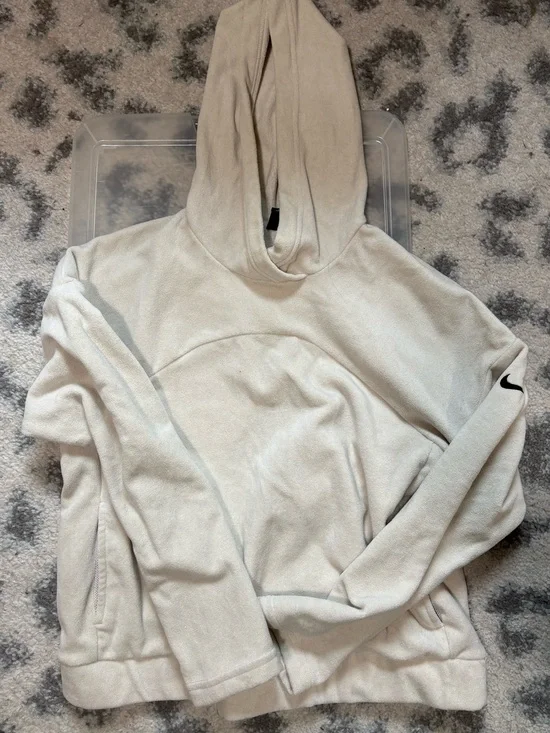 Nike Cream Hoodie with Black Swoosh