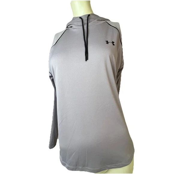 Women's Under Armour Heat Gear Loose Pullover Mock Neck Hoodie Purple Large