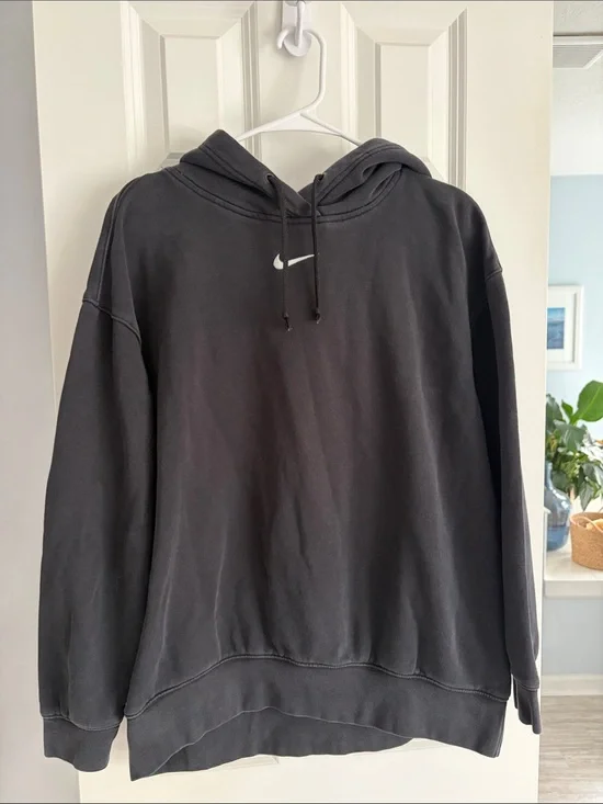 Nike Black Pullover Hoodie with White Swoosh