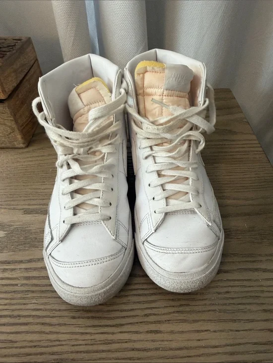 Nike high top blazers- High-Top Sneakers with Light Pink Tongue Accents