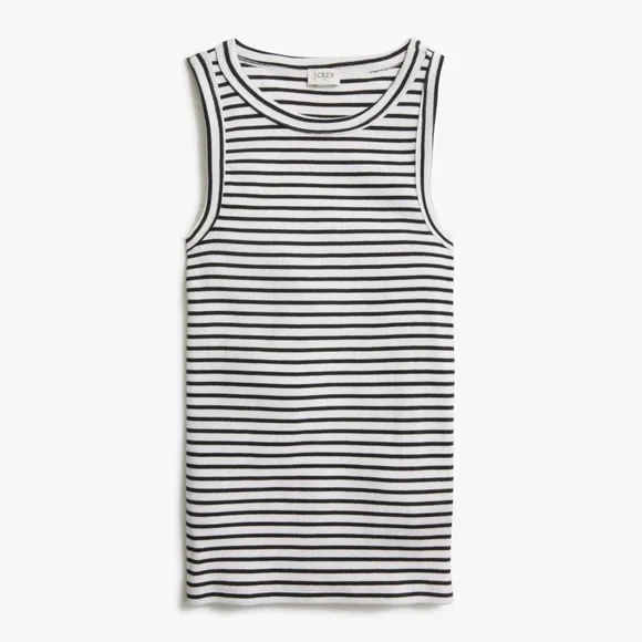 NWT! J Crew Factory - Striped Ribbed Tank Top - Black/White - Size Small