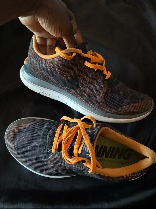 Nike Black, Orange and White Athletic Sneakers