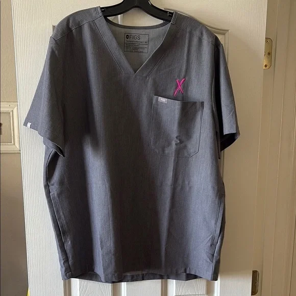 Fig EUC Catarina Gray One Front Pocket Scrub top size XL