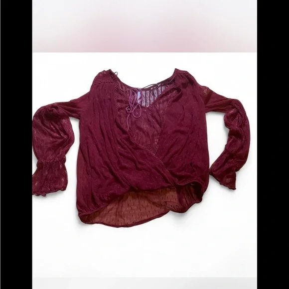 Free People‎ Burgundy boho festival Blouse