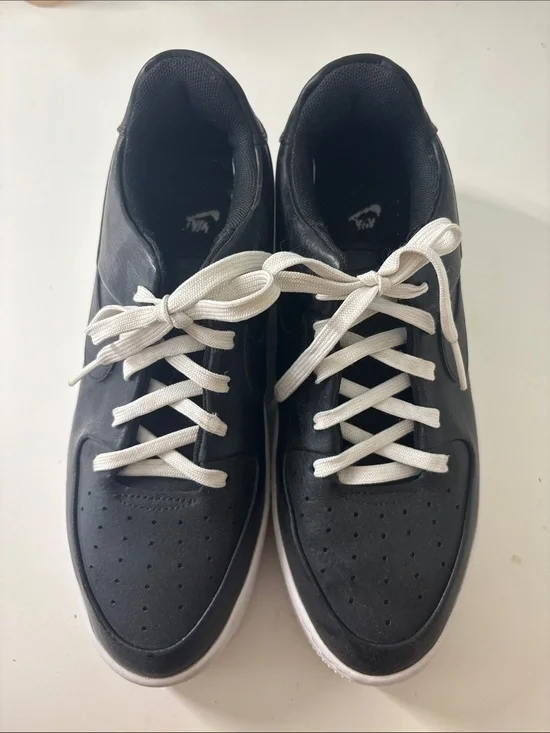 Nike Air Force Black Sneakers with White Laces and White Sole Size 8 Womens