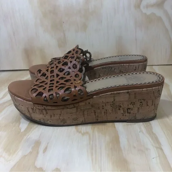 Tory Burch Elaine Wedge Sandals Size 8