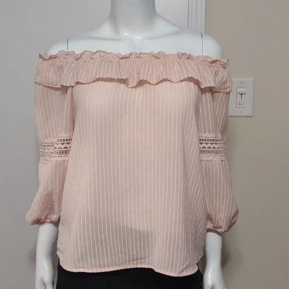 Mine soft pink peasant top