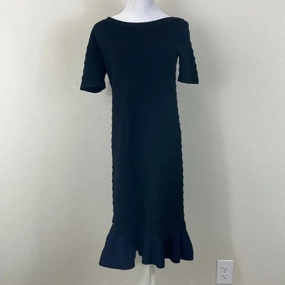 Tory Burch black knit midi‎ dress size small