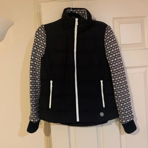 Tory Burch Black/Ivory Down Jacket sz 6