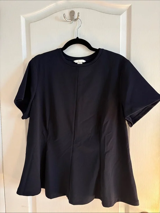 H&M Black Short Sleeve Flared Tee