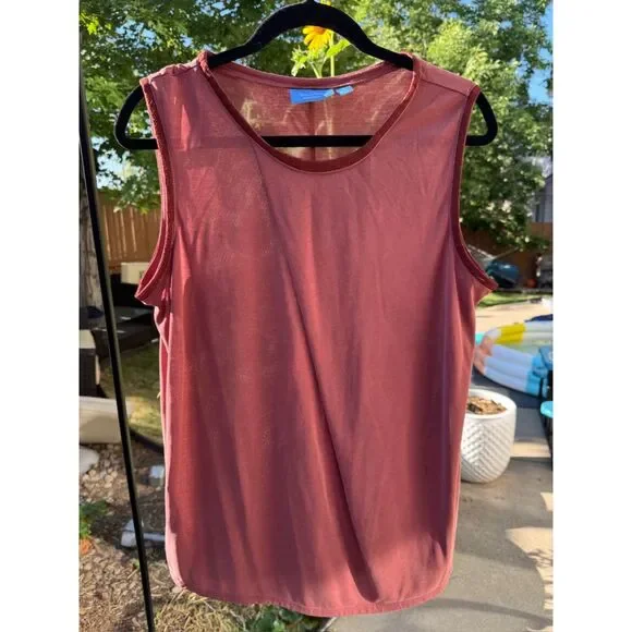 Simply Vera Wang Sleeveless Embellished Rust Color Tank L