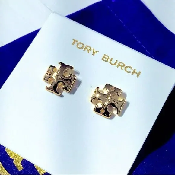 TORY BURCH KIRA 18K GOLD PLATED FOR PIERCED EARS
