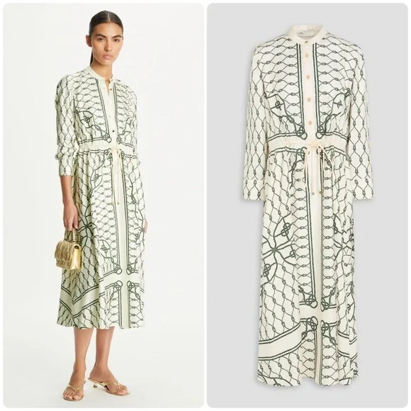 Tory Burch Silk And Satin Shirt Dress