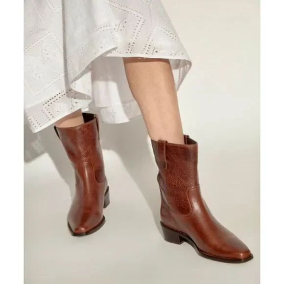 Tory Burch City Western Brown Boots Women’s Size 8
