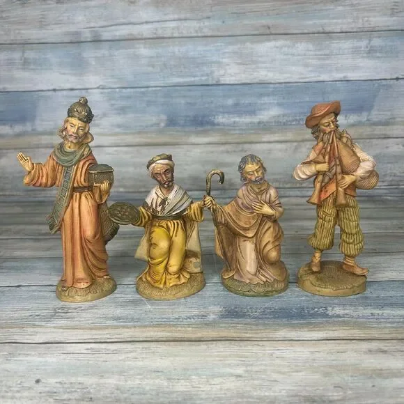 Vintage‎ Nativity Figurines Made In Italy Christmas People Shepard Wise Men