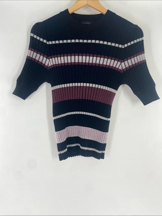INVESTMENTS Multi Colored Striped Top Size OS Gently Used