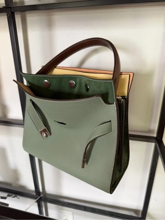 Rare Tory Burch Lee Radziwill Pebbled Small Double Bag