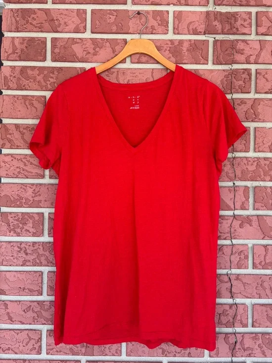 a new day Red V-Neck Short Sleeve Tee