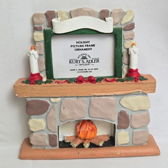 Kurt S. Adler Fireplace Holiday‎ Picture Frame Ornament Flaw