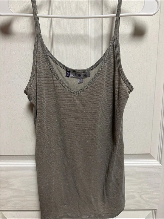 Jennifer Lopez Shimmery Gray Sleeveless Camisole