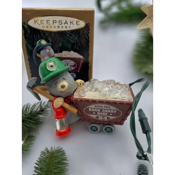 Hallmark Keepsake Ornament 1994 Rock Candy Miner Bear Christmas Tree Decoration