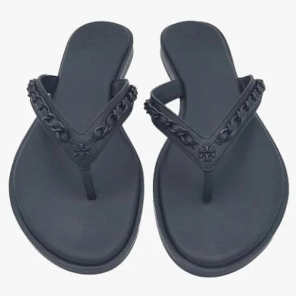 Tory Burch Everly Chain Thong Paris Nappa Women's Sandal sz 7