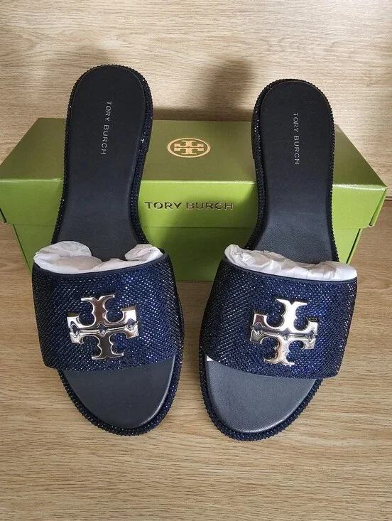 Tory Burch Everly Slide Royal Sued .