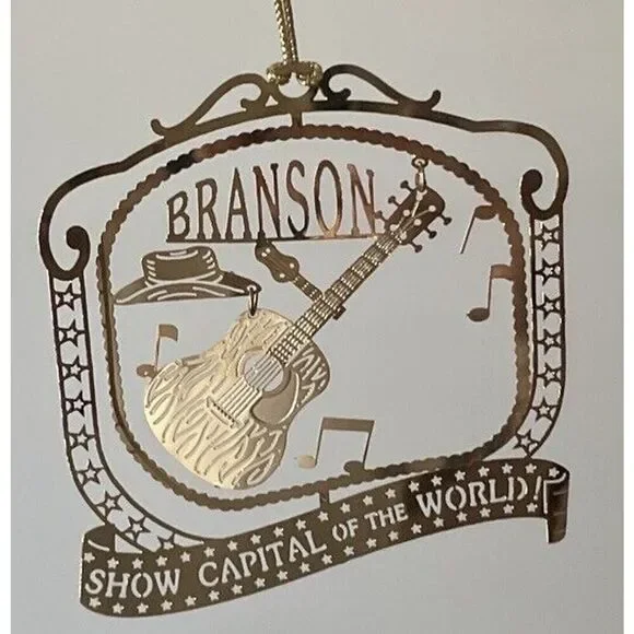 24K Branson Missouri Music Show Ornament Gold Brass‎ Finish Nations Treasures