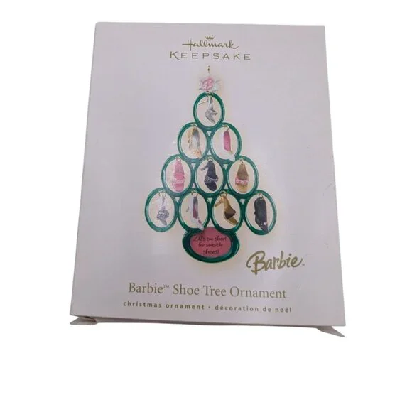 Hallmark Keepsake Barbie Shoe Tree Ornament 2008 Christmas Decoration With Stand