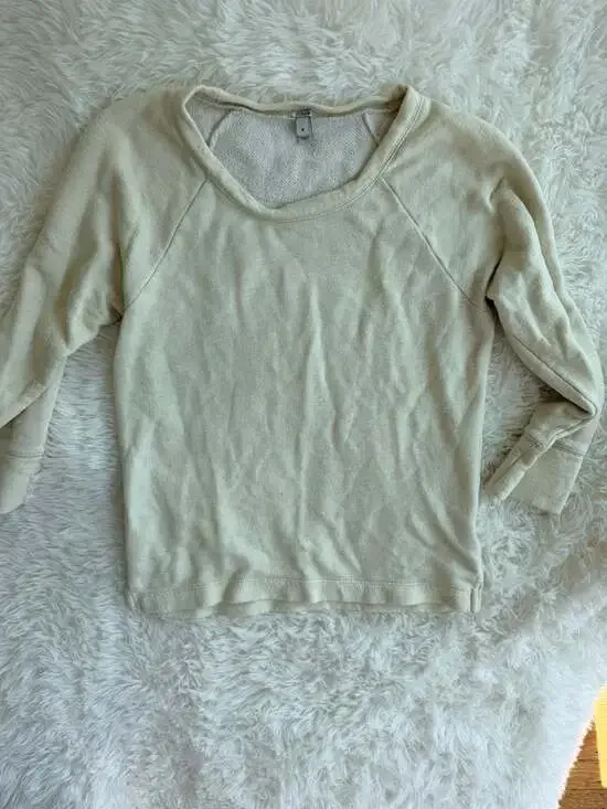 J.Crew Women's Cream Raglan Sleeve Pullover Sweatshirt Style 04811
