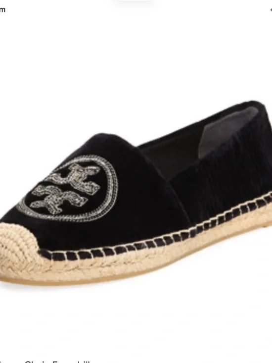 Tory Burch Black Velvet Espadrille 8.5