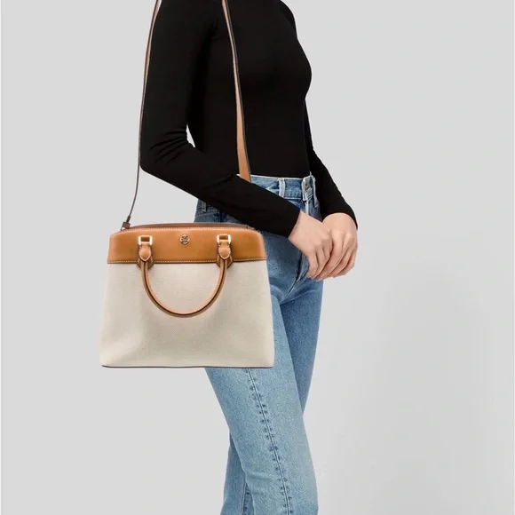 Tory Burch Brown and Cream Shoulder‎ Bag