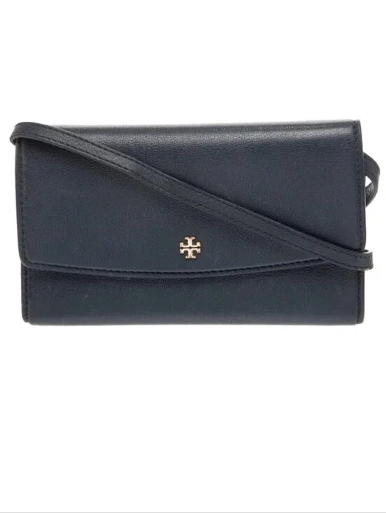 Tory Burch Authentic Navy Blue Leather Crossbody Bag