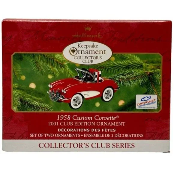 Vintage Christmas Ornament 1958 Custom Corvette Collector Club Edition Car‎ 2001
