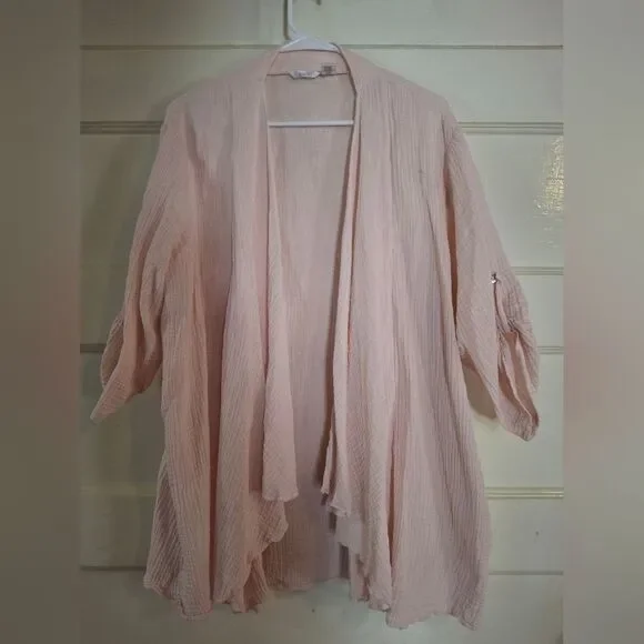 Kaktus Blush Pink Open-Front Blouse (Can376)