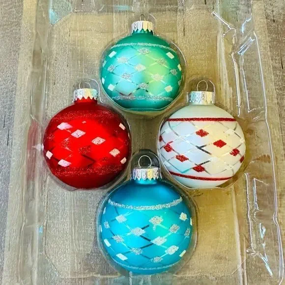 Christmas Glass Ball Ornaments Set