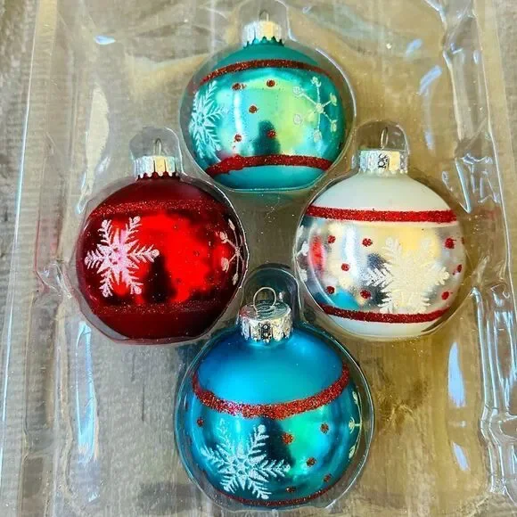 Christmas Glass Ball Ornaments Set