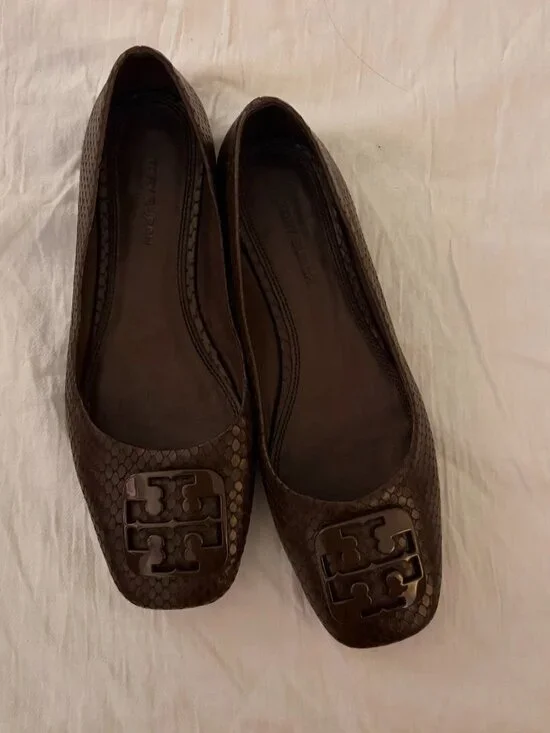 Tory Burch Georgia Snakeskin Ballet Flats