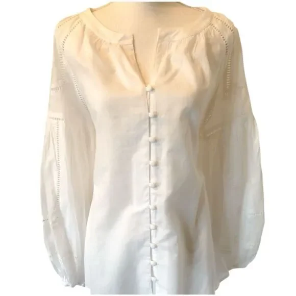 ✨Caslon Open Eyelet Button Up White Sz 3X Blouse✨