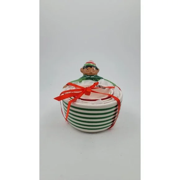 Walmart‎ Holiday Time Christmas Elf Ceramic Measuring Cups Set