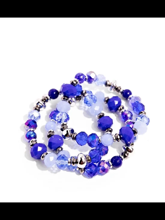 paparazzi Royal Blue & Periwinkle Faceted Bead Bracelet Set