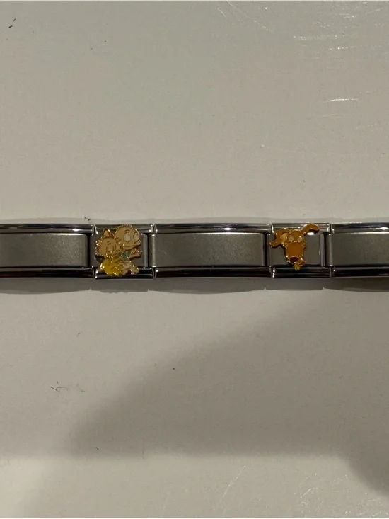 Nickelodeon Rugrats Italian Charm Bracelet Stainless Links adjustable 9mm Y2K