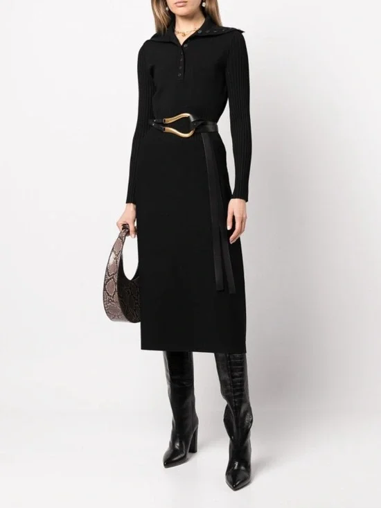 Tory Burch Polo Sweater Dress Black