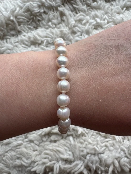 Sterling Large Pearl‎ Bracelet