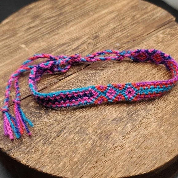 B2836 festive colorful afghan woven‎ bracelet